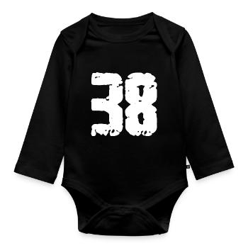 38 Nombre Vintage - Body Bébé bio manches longues - noir - Devant