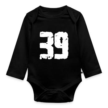 39 Number Vintage - Organic Longsleeve Baby Bodysuit - black - Front