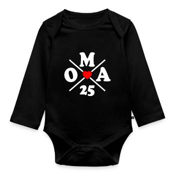 Oma 2025 - Baby Bio-Langarm-Body - Schwarz - Vorne