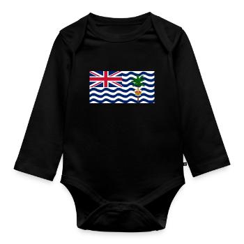 British Indian Ocean Territory - Organic Longsleeve Baby Bodysuit - black - Front