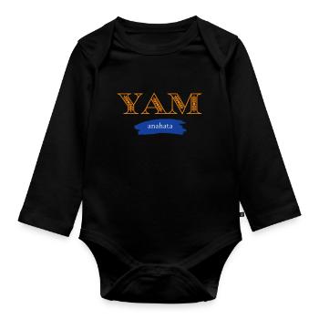 YAM - Organic Longsleeve Baby Bodysuit - black - Front