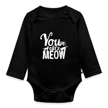 You Are The Cat's Meow - Organic Longsleeve Baby Bodysuit - black - Front