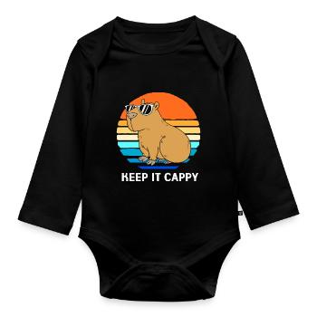 Capybara Capibara - Baby Bio-Langarm-Body - Schwarz - Vorne