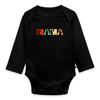 Police Mama Law Enforcement Mother Retro - Organic Longsleeve Baby Bodysuit - black - Front
