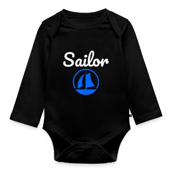 Matrose - Baby Bio-Langarm-Body - Schwarz - Vorne