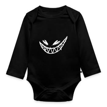 MEAN FACE / GESCHENK IDEE - Baby Bio-Langarm-Body - Schwarz - Vorne