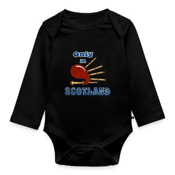 Schottland - Baby Bio-Langarm-Body - Schwarz - Vorne