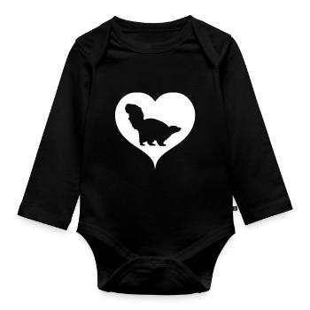 Stinktier Liebe Herz Skunk - Baby Bio-Langarm-Body - Schwarz - Vorne