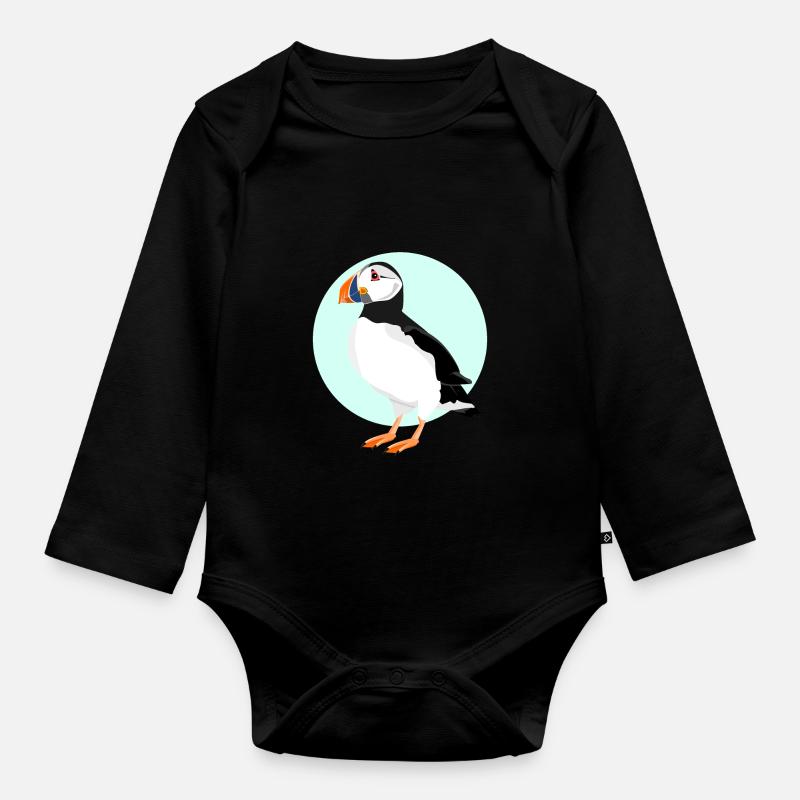 Puffin - Baby Bio-Langarm-Body - Schwarz