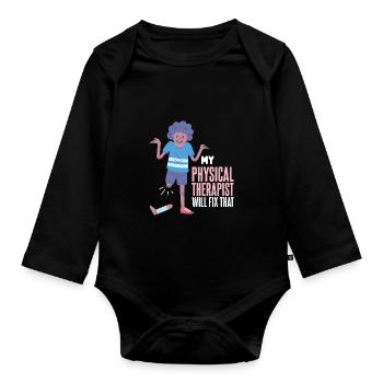 Physiotherapeut Geschenkidee lustig Spruch - Baby Bio-Langarm-Body - Schwarz - Vorne