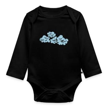 cloud - Organic Longsleeve Baby Bodysuit - black - Front