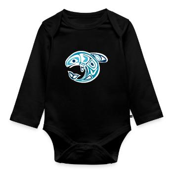 Wal - Baby Bio-Langarm-Body - Schwarz - Vorne