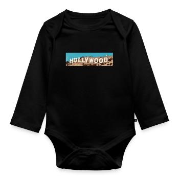 Hollywood - Organic Longsleeve Baby Bodysuit - black - Front