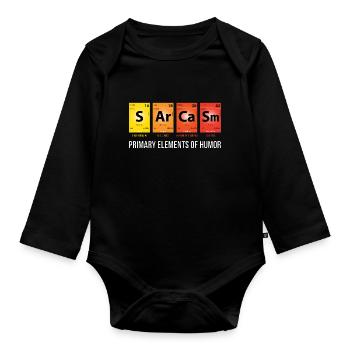 Mendeleev’s SArCaSm - Principaux éléments de l’humour - Body Bébé bio manches longues - noir - Devant