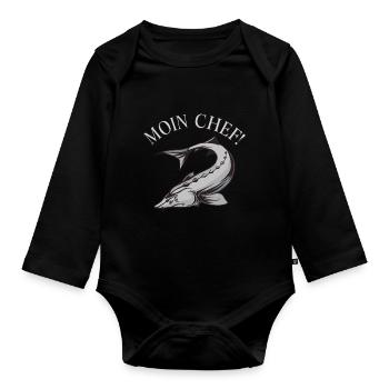Stör Moin Chef Störzucht Störangler Störfischen - Baby Bio-Langarm-Body - Schwarz - Vorne