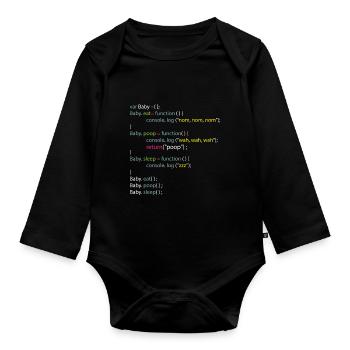 Baby Eat Poop Sleep Coding Onesie - Baby Bio-Langarm-Body - Schwarz - Vorne