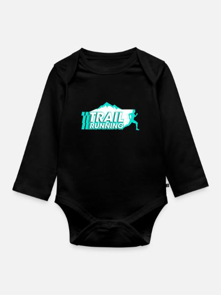 trail running - Baby Bio-Langarm-Body - Schwarz