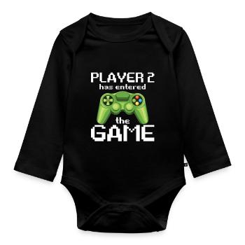Player 2 Has Entered The Game - Body Bébé bio manches longues - noir - Devant