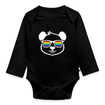 Panda Pride Transgenre LGBT Droits cadeaux - Body Bébé bio manches longues - noir - Devant