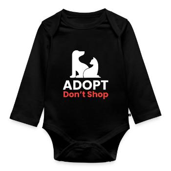 Adopt - dont shop I Tierretter - Baby Bio-Langarm-Body - Schwarz - Vorne
