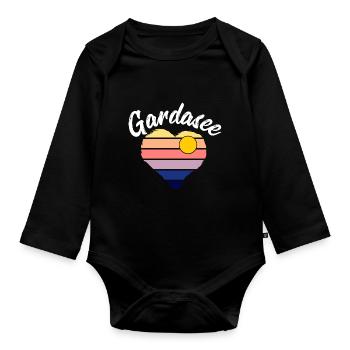 Lake Garda Fan Lake Garda Holiday - Organic Longsleeve Baby Bodysuit - black - Front