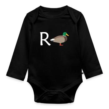 Rente Ente Ruhestand Pension Frührente Geschenk - Baby Bio-Langarm-Body - Schwarz - Vorne