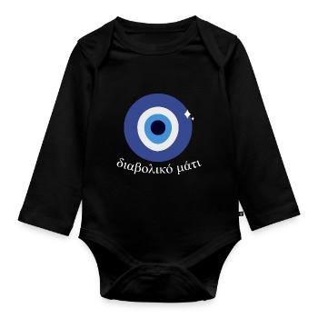 Nazar Eye Symbole Evil Eye Nazar Charm Spirituel - Body Bébé bio manches longues - noir - Devant
