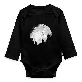 Hase Hasen Kaninchen Häschen - Baby Bio-Langarm-Body - Schwarz - Vorne