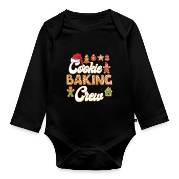 Cookie Baking Crew Cuisson de Noël - Body Bébé bio manches longues - noir - Devant