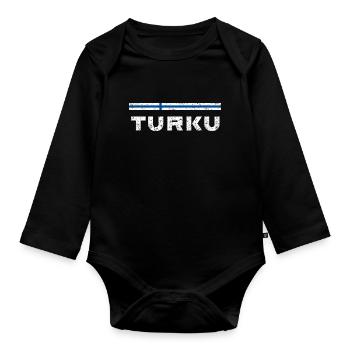 Turku Vintage - Baby Bio-Langarm-Body - Schwarz - Vorne