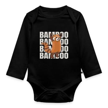 Red Panda Design für einen Red Panda Zoowärter - Baby Bio-Langarm-Body - Schwarz - Vorne