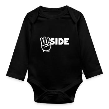 Westside W Fingerzeichen - Baby Bio-Langarm-Body - Schwarz - Vorne