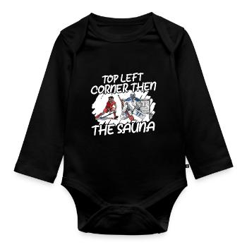 Feldhockey - Baby Bio-Langarm-Body - Schwarz - Vorne
