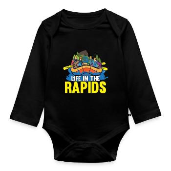 Rafting Wildwasser Kanu Kajak - Baby Bio-Langarm-Body - Schwarz - Vorne
