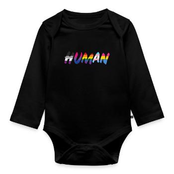 Human - Organic Longsleeve Baby Bodysuit - black - Front