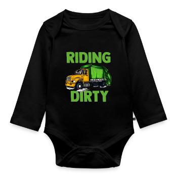 Müllmann Tshirt - Organic Longsleeve Baby Bodysuit - black - Front