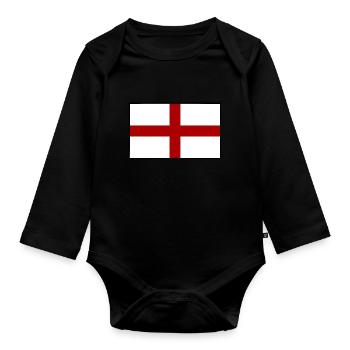 England - Organic Longsleeve Baby Bodysuit - black - Front