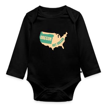 Oregon Nicht Oregon Design für stolze Oregonianer - Baby Bio-Langarm-Body - Schwarz - Vorne