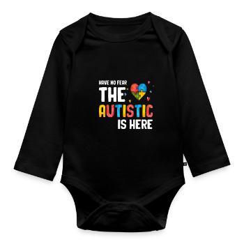 Autism Gift Autistic Asperger ADHD Autism - Organic Longsleeve Baby Bodysuit - black - Front