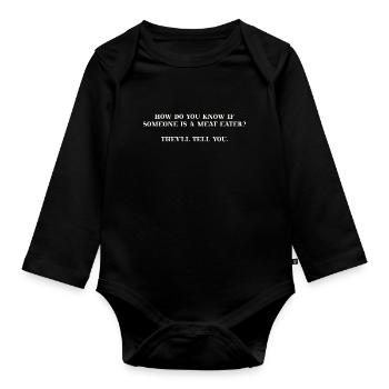 Vegan lustig Geschenkidee - Baby Bio-Langarm-Body - Schwarz - Vorne
