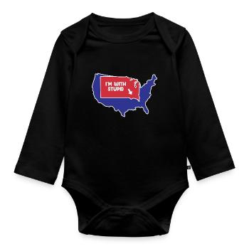 South Dakota Design für patriotische South Dakotan - Baby Bio-Langarm-Body - Schwarz - Vorne