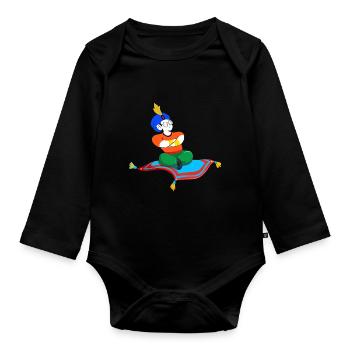autonomous flying no new technology carpet - Organic Longsleeve Baby Bodysuit - black - Front