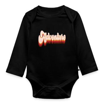 Adventure - Organic Longsleeve Baby Bodysuit - black - Front