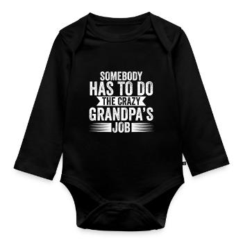 Großvater Großvater Großvater Geschenk - Baby Bio-Langarm-Body - Schwarz - Vorne