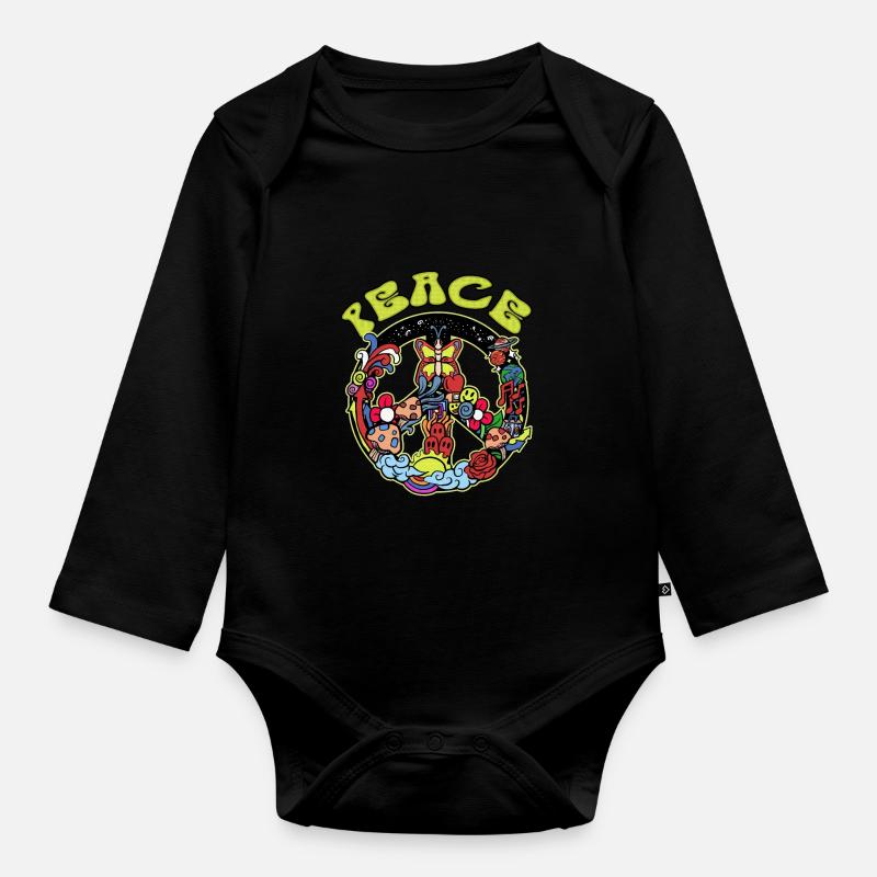 Hippie - Body Bébé bio manches longues - noir