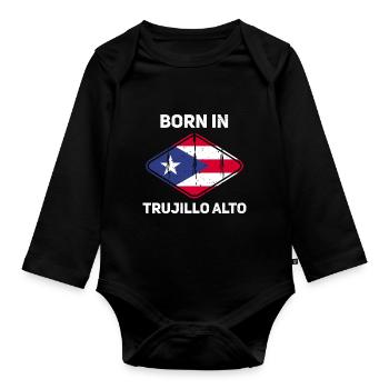 Puerto Rico - Organic Longsleeve Baby Bodysuit - black - Front
