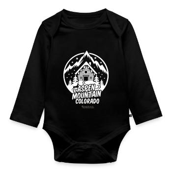 Aspen Mountain Skigebiet - Baby Bio-Langarm-Body - Schwarz - Vorne