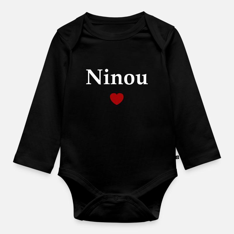 ninou - Body Bébé bio manches longues - noir
