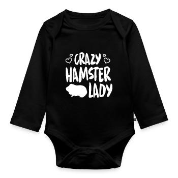 Crazy Hamster Lady Hamster Pet Animal Lover Hamste - Baby Bio-Langarm-Body - Schwarz - Vorne