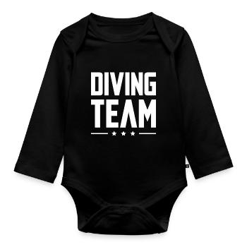Diving Team - Organic Longsleeve Baby Bodysuit - black - Front